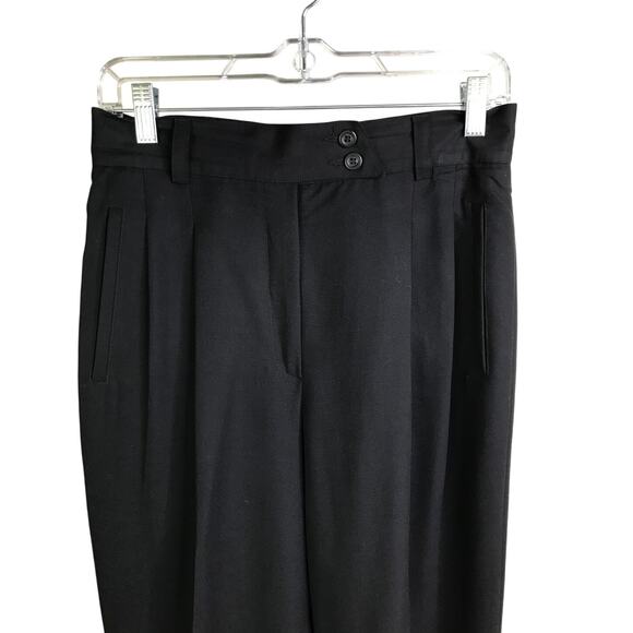 Mondi Trousers Wmns Size 40/10US BlueBlack Pleated Front Pants Vintage Timeless - Picture 2 of 6
